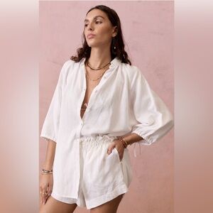 Boteh Resort Wear La Ponche Shirt Linen Blend Oversized S $147